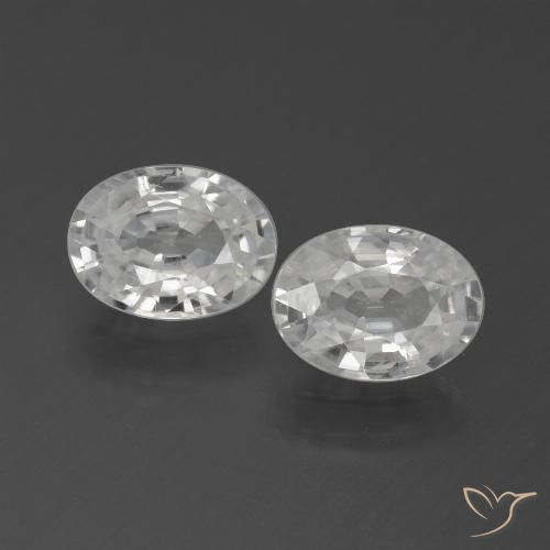 2.41ctw Natural White Zircon, Oval, VVS