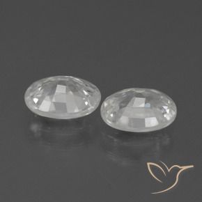 Zircon Gemstones in 7 x 5 mm (calibrated) Size for Sale, Zircon Stones in White Color
