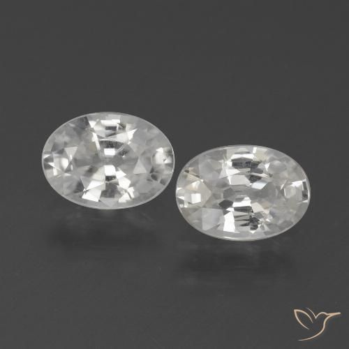 2.27 ct White Zircon, 7 x 5.1 mm Oval Cut From Cambodia, Photo A