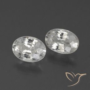 2.27 ctw White Zircon Stones, Natural Zircon in Oval Facet Shape for Sale