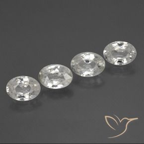 4.46 ctw White Zircon Stones, Natural Zircon in Oval Facet Shape for Sale