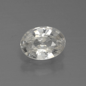 1.01 ct White Zircon Gemstone, Zircon Gem in Oval Facet Shape for Sale.