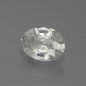 1.01 ct White Zircon Stone, Natural Zircon in Oval Facet Shape for Sale