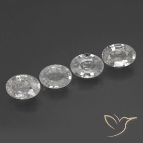 3.92 ctw White Zircon Stones, Natural Zircon in Oval Facet Shape for Sale