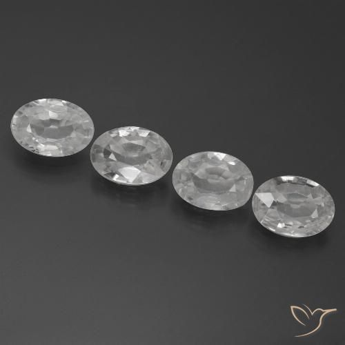 3.89ctw Natural White Zircon, Oval, VVS-VS