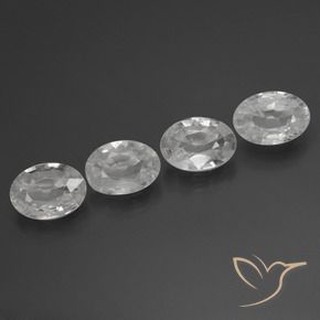 3.89 ctw White Zircon Stones, Natural Zircon in Oval Facet Shape for Sale