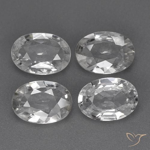 3.86ctw Natural White Zircon, Oval, VVS-VS