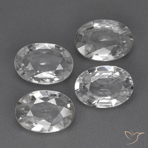 3.86 ctw White Zircon Stones, Natural Zircon in Oval Facet Shape for Sale