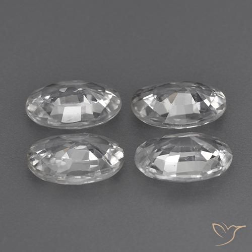 Zircon Gemstones in 7 x 5 mm (calibrated) Size for Sale, Zircon Stones in White Color