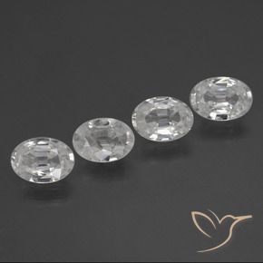 4.15 ctw White Zircon Stones, Natural Zircon in Oval Facet Shape for Sale