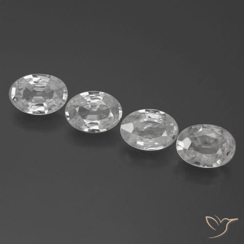 3.88ctw Natural White Zircon, Oval, VS