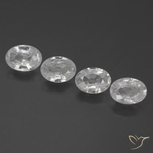 3.94ctw Natural White Zircon, Oval, VS