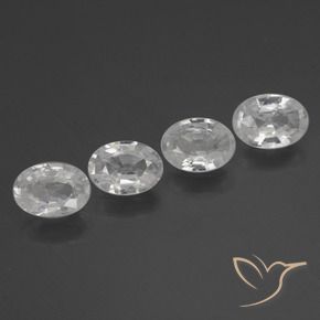 3.94 ctw White Zircon Stones, Natural Zircon in Oval Facet Shape for Sale