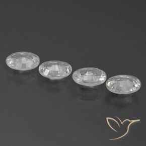 Zircon Gemstones in 7 x 5 mm (calibrated) Size for Sale, Zircon Stones in White Color