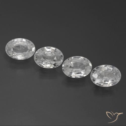 4.19ctw Natural White Zircon, Oval, VVS-VS