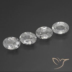 4.19 ctw White Zircon Stones, Natural Zircon in Oval Facet Shape for Sale