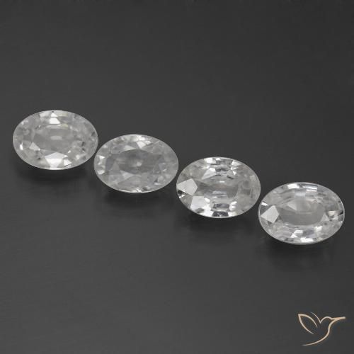 4.09ctw Natural White Zircon, Oval, VVS
