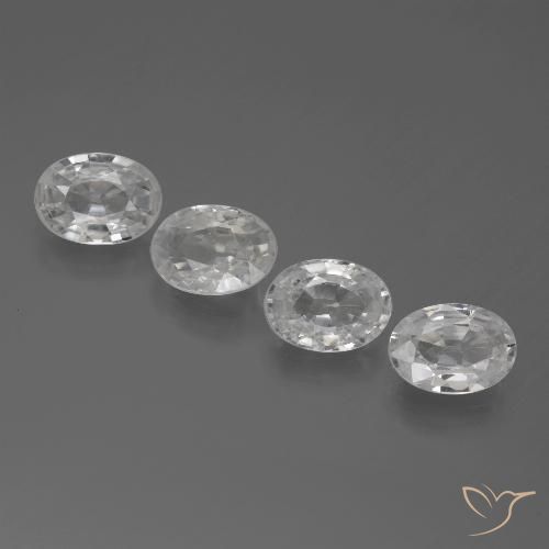 4.16ctw Natural White Zircon, Oval, VS
