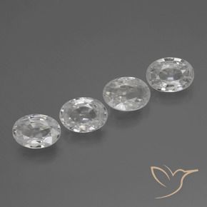 4.16 ctw White Zircon Stones, Natural Zircon in Oval Facet Shape for Sale