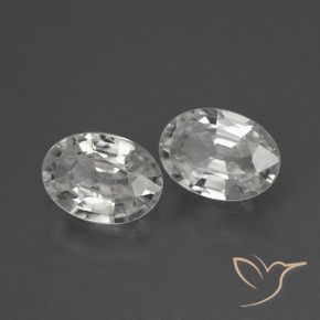 2.09 ctw White Zircon Stones, Natural Zircon in Oval Facet Shape for Sale