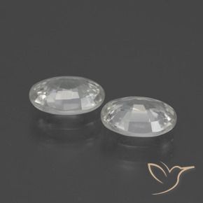 Zircon Gemstones in 7 x 5 mm (calibrated) Size for Sale, Zircon Stones in White Color