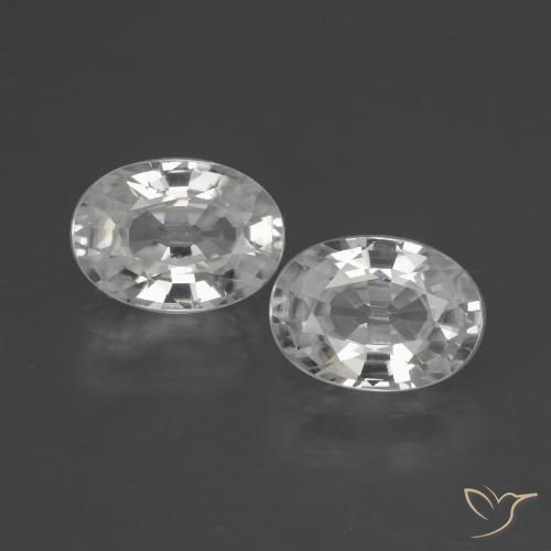 2.52ctw Natural White Zircon, Oval, VVS