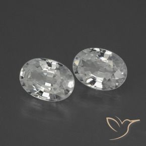 2.52 ctw White Zircon Stones, Natural Zircon in Oval Facet Shape for Sale