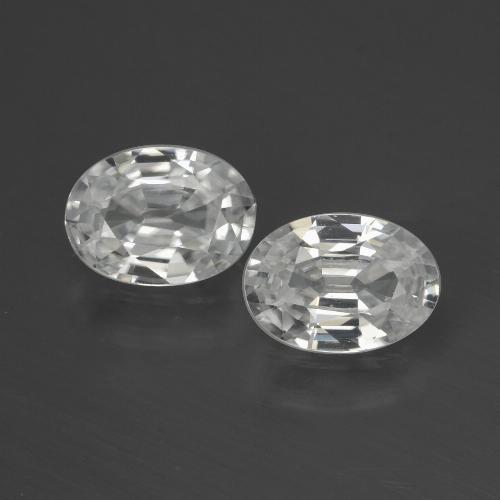 White Zircon Gem - 1.1ct Oval Facet (ID: 439714)