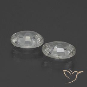 Zircon Gemstones in 7 x 5 mm (calibrated) Size for Sale, Zircon Stones in White Color