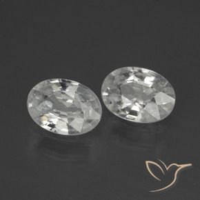 2.06 ctw White Zircon Stones, Natural Zircon in Oval Facet Shape for Sale