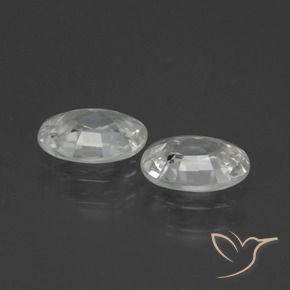 Zircon Gemstones in 7 x 5 mm (calibrated) Size for Sale, Zircon Stones in White Color