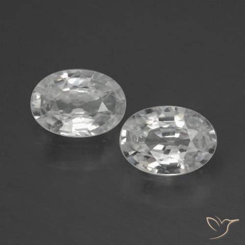 2.26ctw Natural White Zircon, Oval, VVS