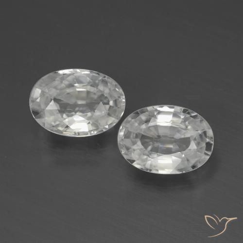 2.46ctw Natural White Zircon, Oval, VVS-VS