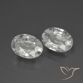 2.46 ctw White Zircon Stones, Natural Zircon in Oval Facet Shape for Sale