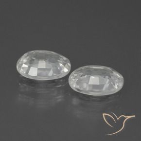 Zircon Gemstones in 7 x 5 mm (calibrated) Size for Sale, Zircon Stones in White Color