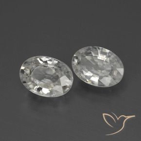 2.28 ctw White Zircon Stones, Natural Zircon in Oval Facet Shape for Sale
