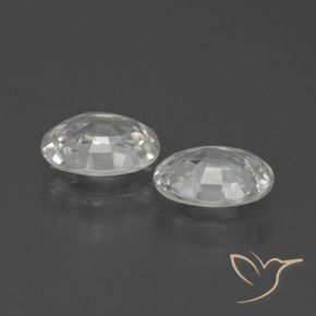 Zircon Gemstones in 7 x 5 mm (calibrated) Size for Sale, Zircon Stones in White Color