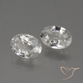 2.35 ctw White Zircon Stones, Natural Zircon in Oval Facet Shape for Sale