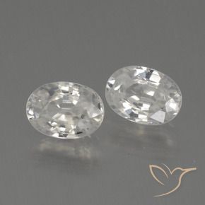 2.42 ctw White Zircon Stones, Natural Zircon in Oval Facet Shape for Sale