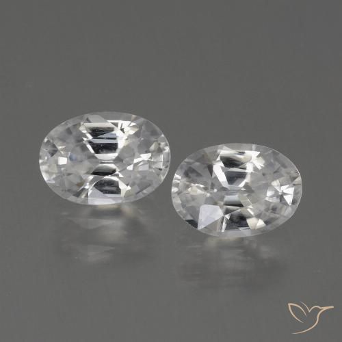 2.47 ct White Zircon, 7.1 x 5.1 mm Oval Cut From Cambodia, Photo A