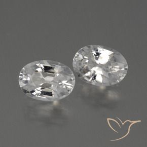 2.47 ctw White Zircon Stones, Natural Zircon in Oval Facet Shape for Sale