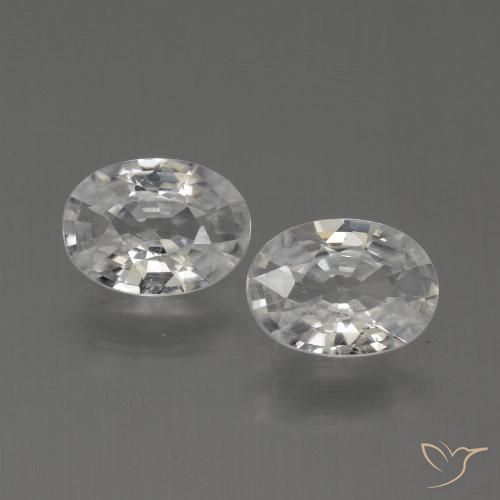 Warm White Zircon Gem - 1ct Oval Facet (ID: 439776)