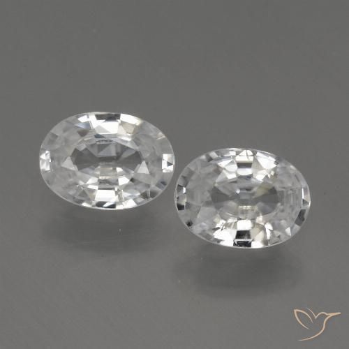 2.25ctw Natural White Zircon, Oval, VS