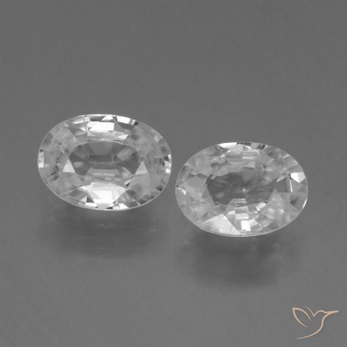 2.30ctw Natural White Zircon, Oval, VVS