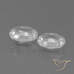 Zircon Gemstones in 7 x 5 mm (calibrated) Size for Sale, Zircon Stones in White Color