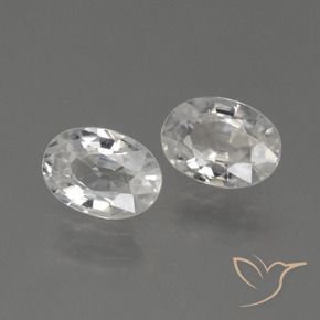 2.17 ctw White Zircon Stones, Natural Zircon in Oval Facet Shape for Sale