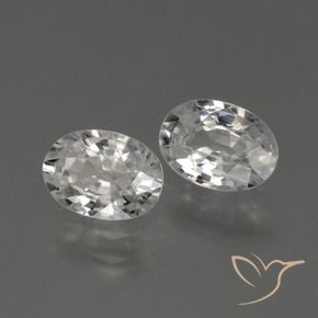 2.30 ctw White Zircon Stones, Natural Zircon in Oval Facet Shape for Sale