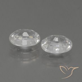 Zircon Gemstones in 7 x 5 mm (calibrated) Size for Sale, Zircon Stones in Warm White Color