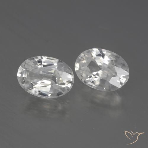 2.34 ctw White Zircon Stones, Natural Zircon in Oval Facet Shape for Sale
