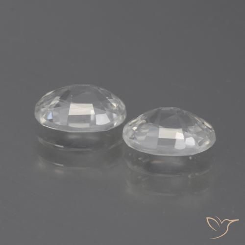 Zircon Gemstones in 7 x 5 mm (calibrated) Size for Sale, Zircon Stones in White Color